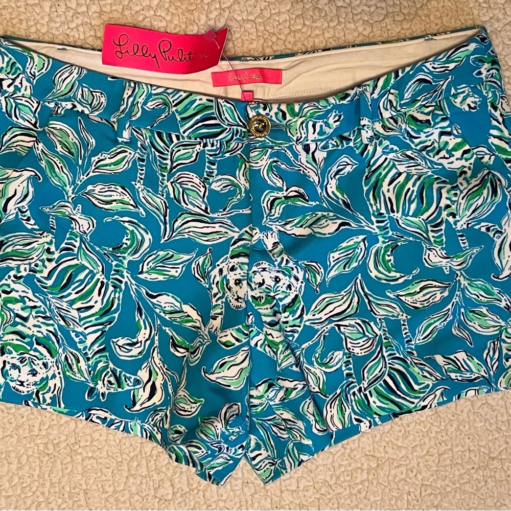 Lilly Pulitzer Teal Multi Leaf-Print Women’s Shorts